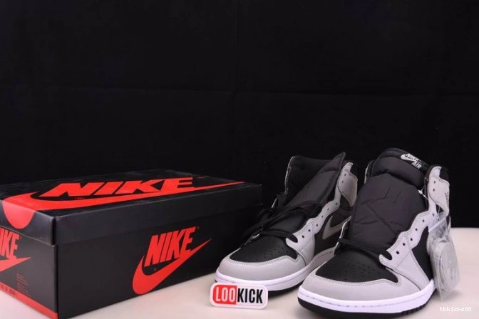 Reps TBkick Air Jordan 555088-035 Smoke Grey 1 Retro Light High White Black 0815